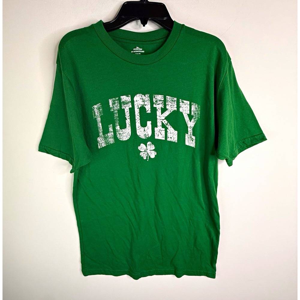 Celebrate! St Patrick's Day Lucky Shamrock Graphic T-Shirt Mens S Green
